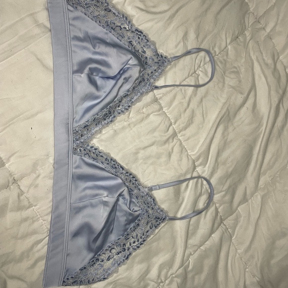 Blue Satin and Lace Bralette - Picture 1 of 4